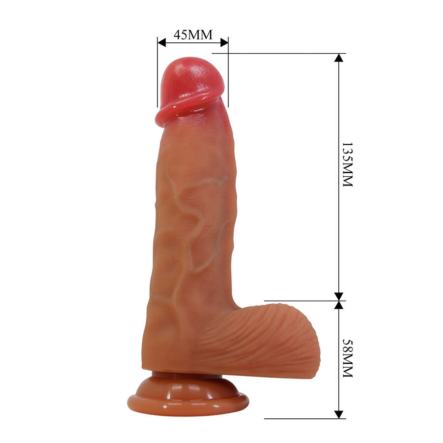 PRETTY LOVE - DUVALL GODEMICHET RÉALISTE AVEC VENTOUSE 19,3 CM -Ø- 4,5 CM PRETTY LOVE HIGH GRADE
