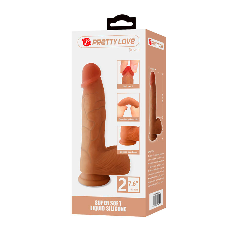 PRETTY LOVE - DUVALL GODEMICHET RÉALISTE AVEC VENTOUSE 19,3 CM -Ø- 4,5 CM PRETTY LOVE HIGH GRADE