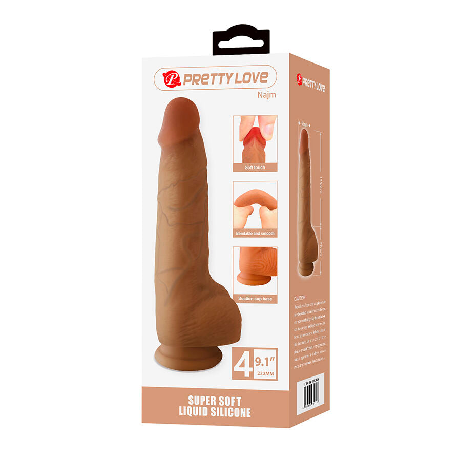 PRETTY LOVE - NAJM GODEMICHET RÉALISTE AVEC VENTOUSE 23,2 CM -Ø- 5,5 CM PRETTY LOVE HIGH GRADE