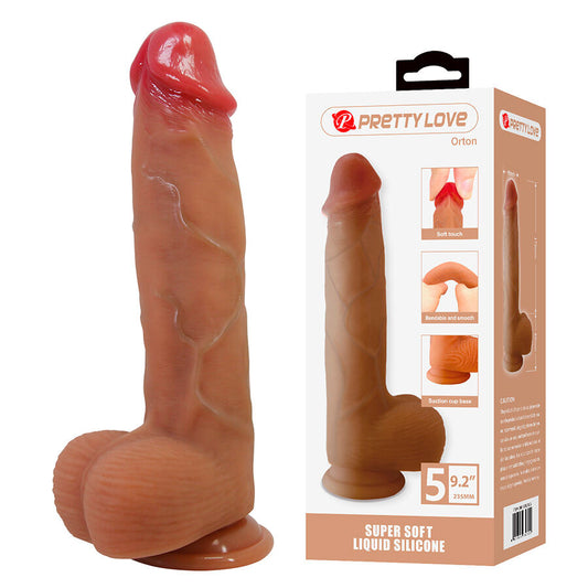 PRETTY LOVE - ORTON GODEMICHET RÉALISTE AVEC VENTOUSE 23,5 CM -Ø- 4,9 CM PRETTY LOVE HIGH GRADE