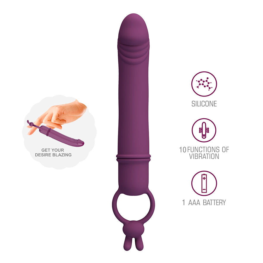 PRETTY LOVE - CORA VIBRATEUR EN FORME DE PÉNIS AVEC ANNEAU DE RÉSISTANCE PRETTY LOVE FLIRTATION