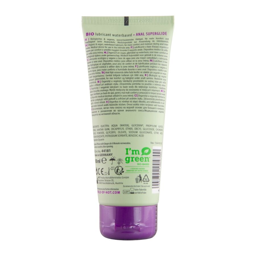 HOT - LUBRIFIANT BIO À BASE D'EAU SUPERGLIDE ANAL 100 ML HOT