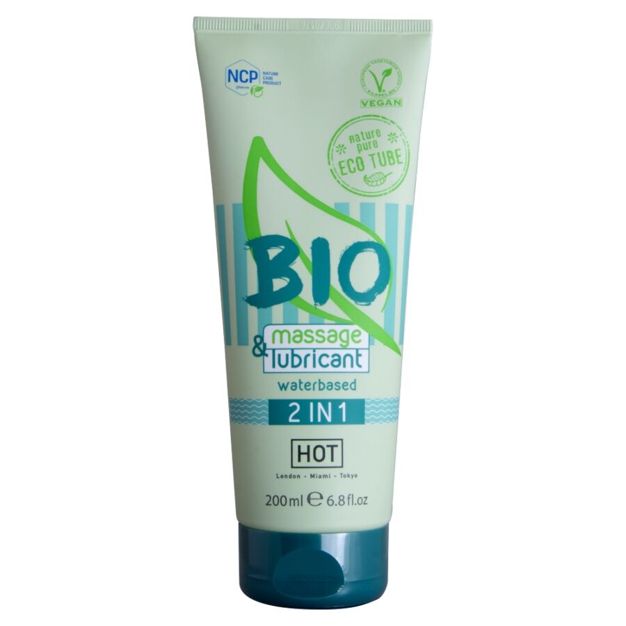 HOT - BIO MASSAGE ET LUBRIFIANT À BASE D'EAU 2 EN 1 200 ML HOT