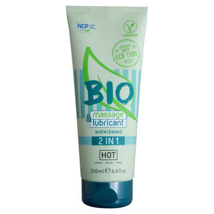 HOT - BIO MASSAGE ET LUBRIFIANT À BASE D'EAU 2 EN 1 200 ML HOT