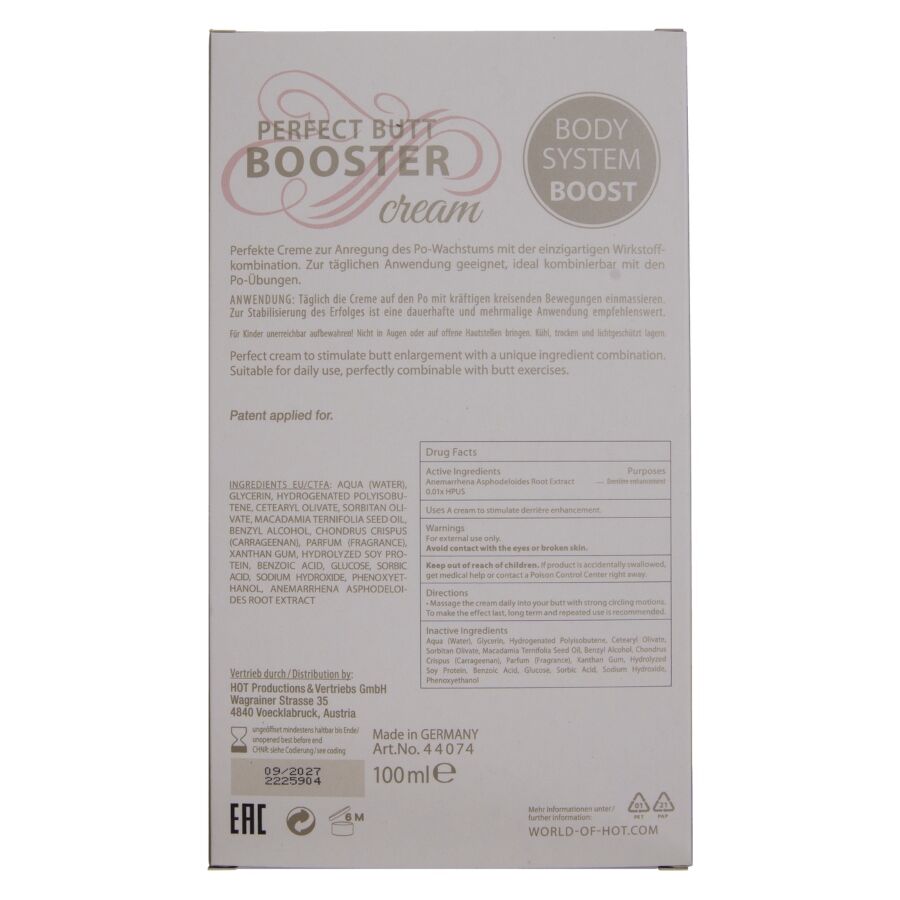 HOT - CRÈME RAFFERMISSANTE POUR LES FESSES XXL 100 ML HOT