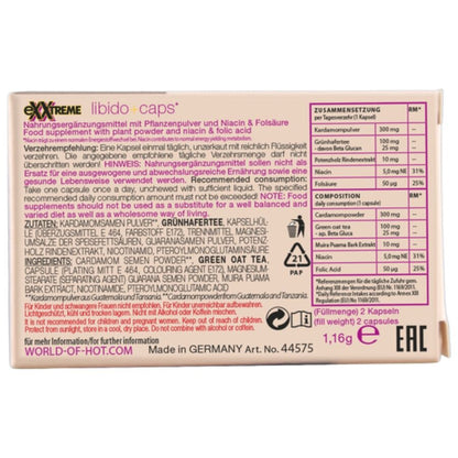 HOT - CAPSULES POUR LIBIDO EXTRÊME FEMME 2 UNITÉS HOT
