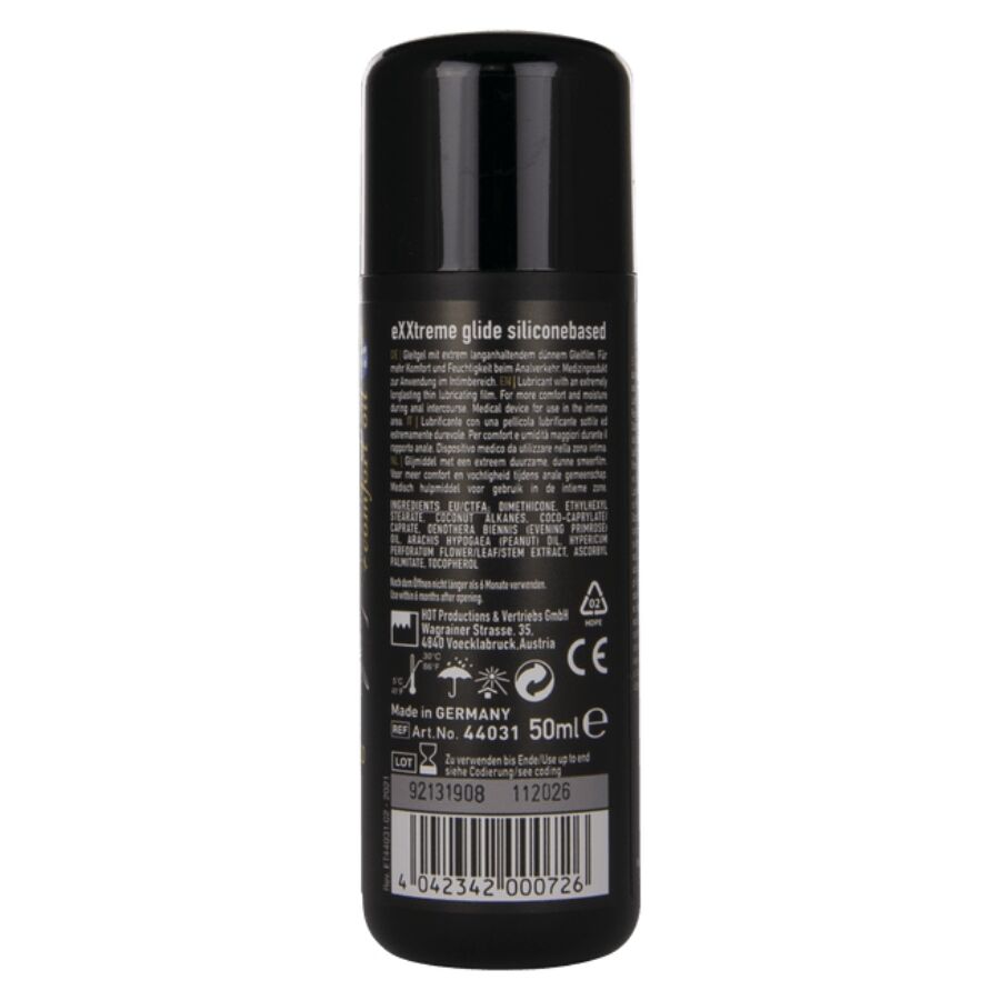 HOT - LUBRIFIANT À BASE DE SILICONE EXTRÊME GLIDE + HUILE DE CONFORT A+ 50 ML HOT