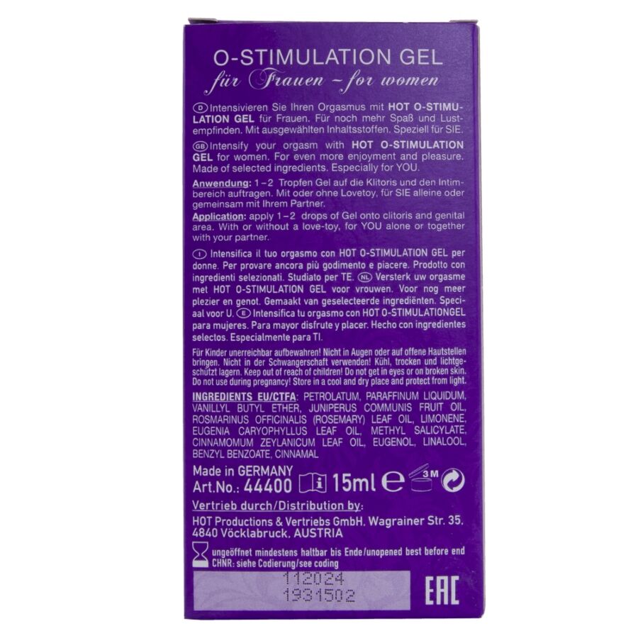 HOT - GEL STIMULANT L'ORGASME POUR FEMMES 15 ML HOT