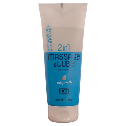 HOT - GEL DE MASSAGE ET DE GLISSE 2 EN 1, TEXTURE SOYEUSE, 200 ML HOT