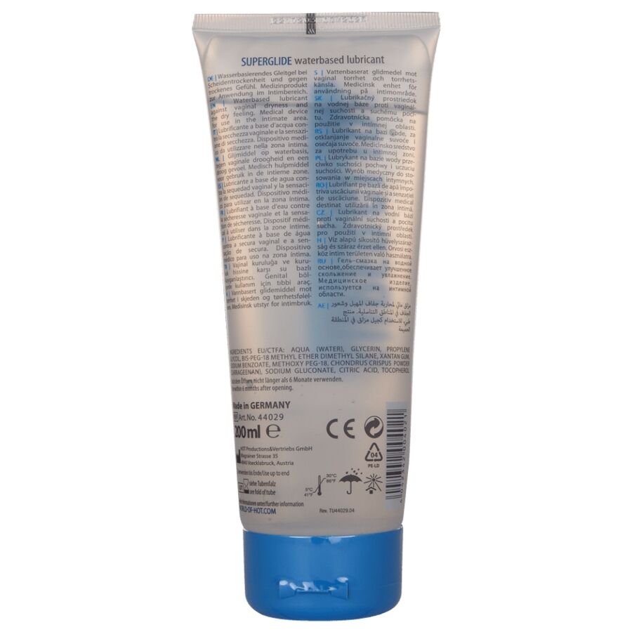 HOT - SUPERGLIDE LIQUID PLEASURE LUBRIFIANT À BASE D'EAU 200 ML HOT