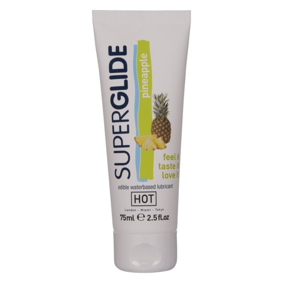 HOT - SUPERGLIDE LUBRIFIANT COMESTIBLE À BASE D'EAU ANANAS 75 ML HOT