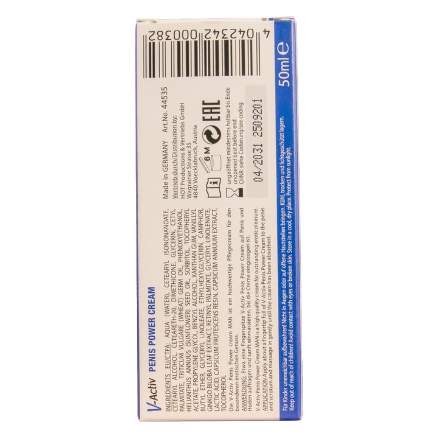HOT - CRÈME STIMULANTE POUR LE PÉNIS V-ACTIV POUR HOMMES 50 ML HOT