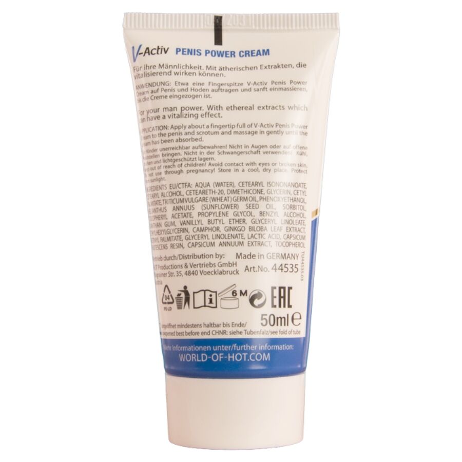 HOT - CRÈME STIMULANTE POUR LE PÉNIS V-ACTIV POUR HOMMES 50 ML HOT
