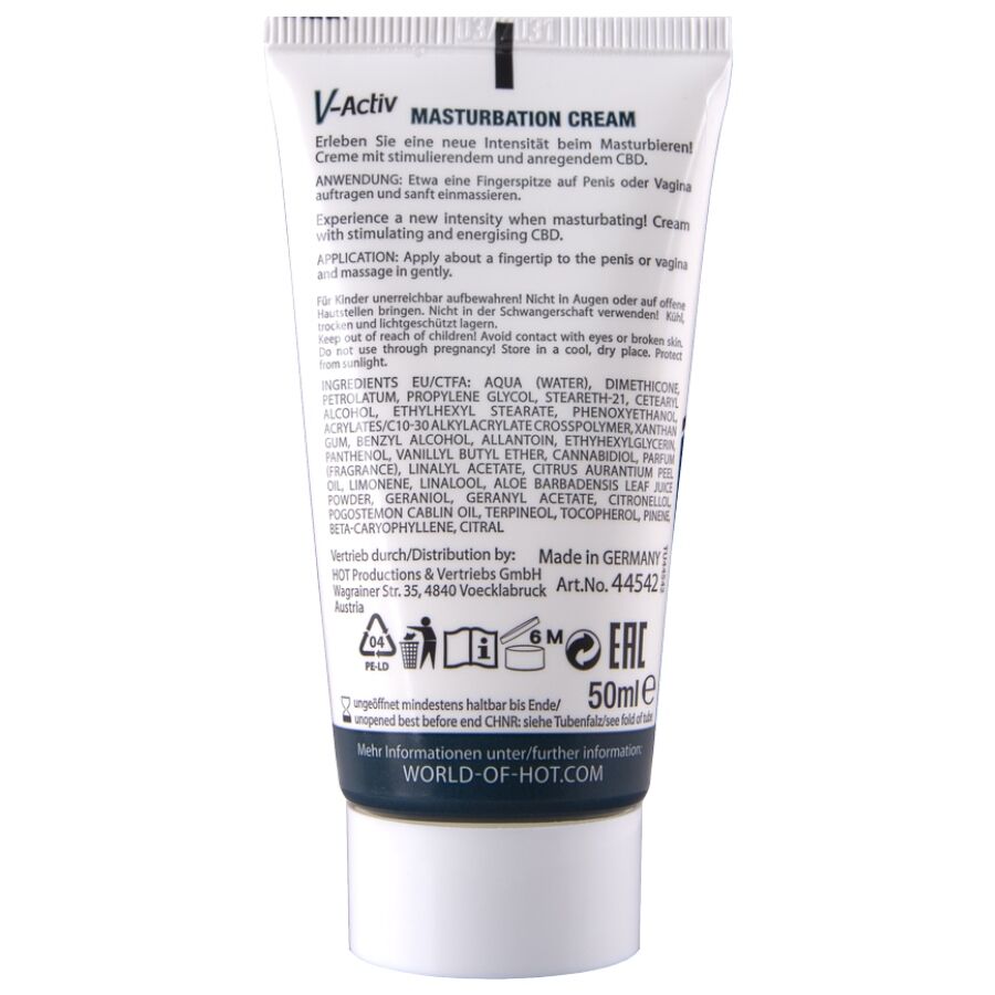 HOT - CRÈME DE MASTURBATION CHAUDE AU CBD UNISEXE 100 ML HOT