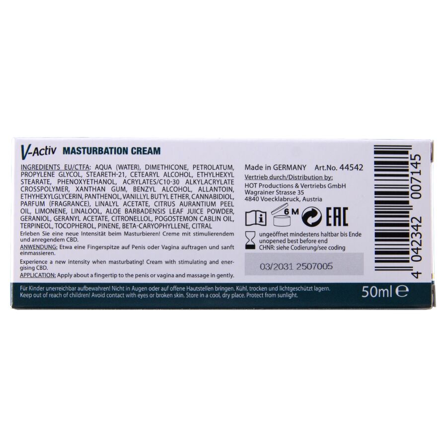 HOT - CRÈME DE MASTURBATION CHAUDE AU CBD UNISEXE 100 ML HOT