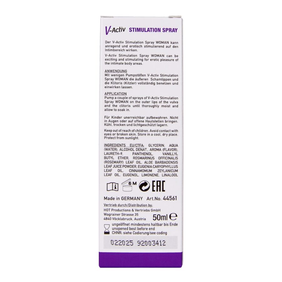 HOT - V-ACTIV SPRAY STIMULANT POUR FEMME 50 ML HOT