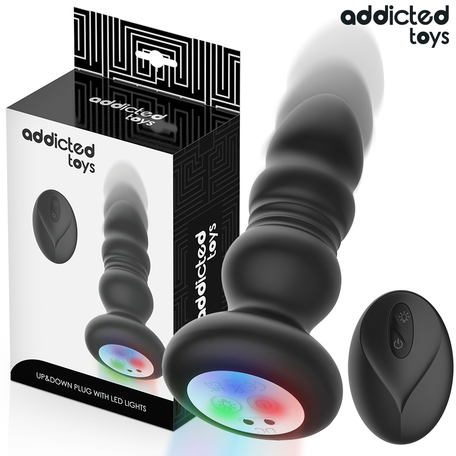 ADDICTED TOYS - PLUG ANAL ROTATIF ET VIBRANT, TÉLÉCOMMANDE AVEC LUMIÈRE LED ADDICTED TOYS