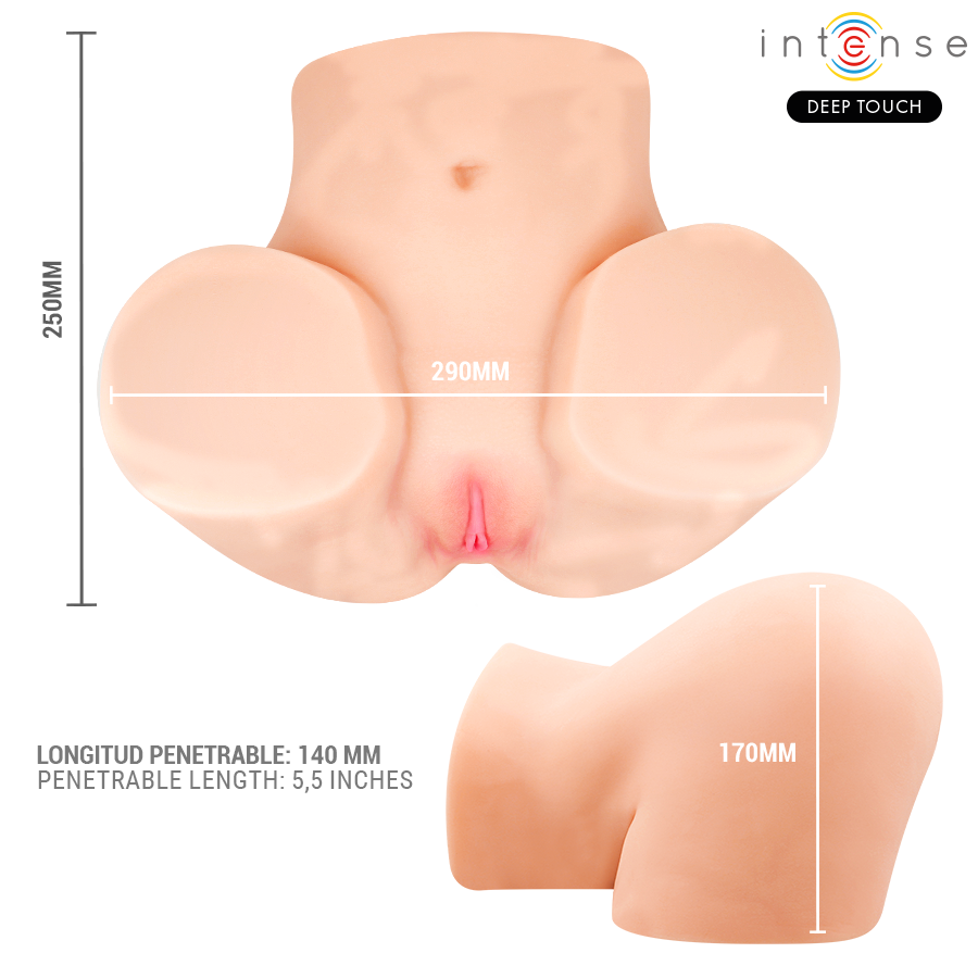 INTENSE DEEP TOUCH - MASTURBATEUR RÉALISTE GINGER AVEC SUCCION VAGINALE, EFFET CHAUD ET TÉLÉCOMMANDE INTENSE DEEP TOUCH