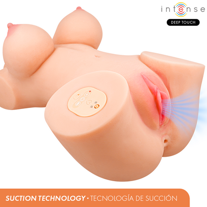 INTENSE DEEP TOUCH - TORSE GÉMISSANT À SUCCION VÉRITABLE AVEC VIBRATION FÉMININE ET TÉLÉCOMMANDE INTENSE DEEP TOUCH