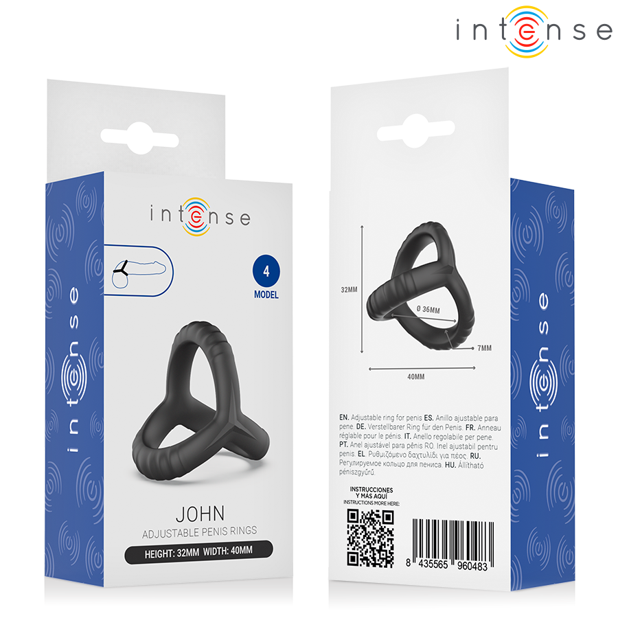 INTENSE - JOHN ANNEAU TRIPLE AJUSTABLE POUR LE PÉNIS MODÈLE 4 INTENSE COUPLES TOYS