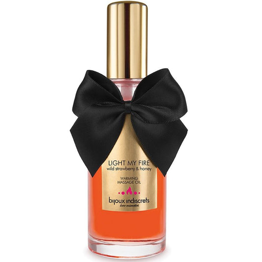 BIJOUX - HUILE DE MASSAGE EFFET CHALEUR ARÔME FRAISE BIJOUX LOVE COSMETIQUES
