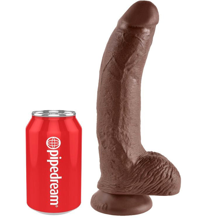 KING COCK - 9 GODE MARRON AVEC BOULES 22.9 CM KING COCK
