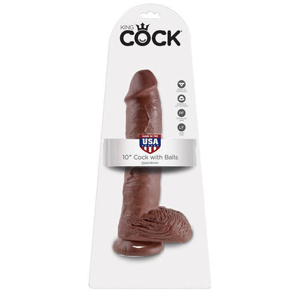 KING COCK - 10 GODE MARRON AVEC BOULES 25.4 CM KING COCK