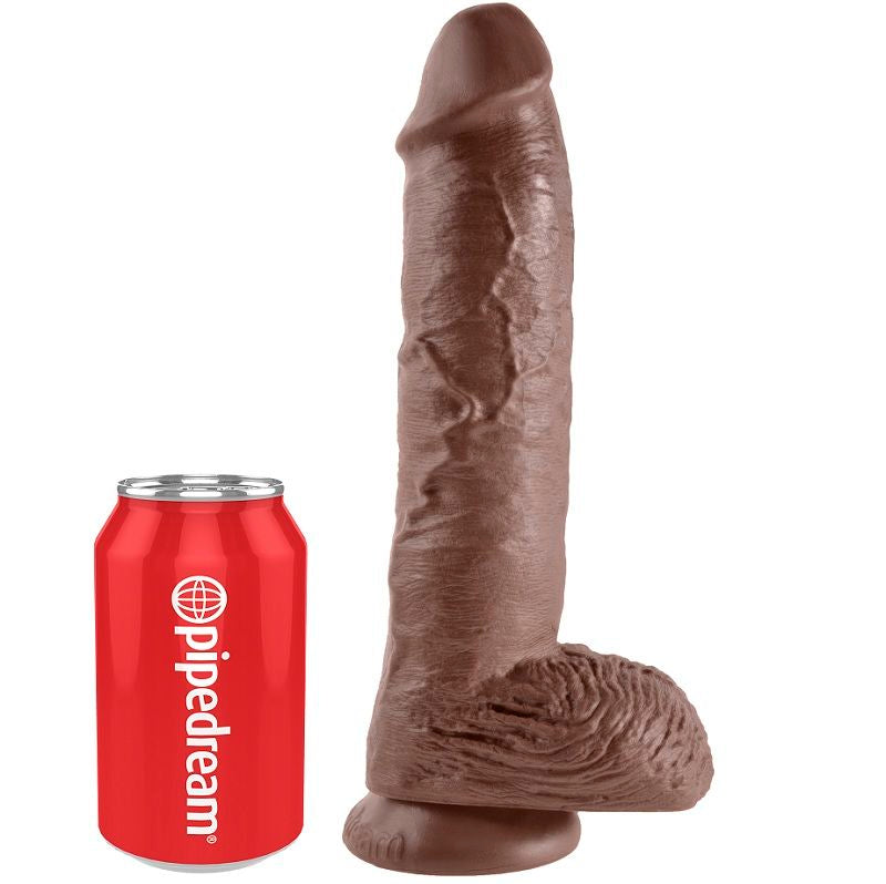 KING COCK - 10 GODE MARRON AVEC BOULES 25.4 CM KING COCK
