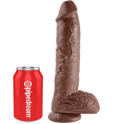 KING COCK - 10 GODE MARRON AVEC BOULES 25.4 CM KING COCK