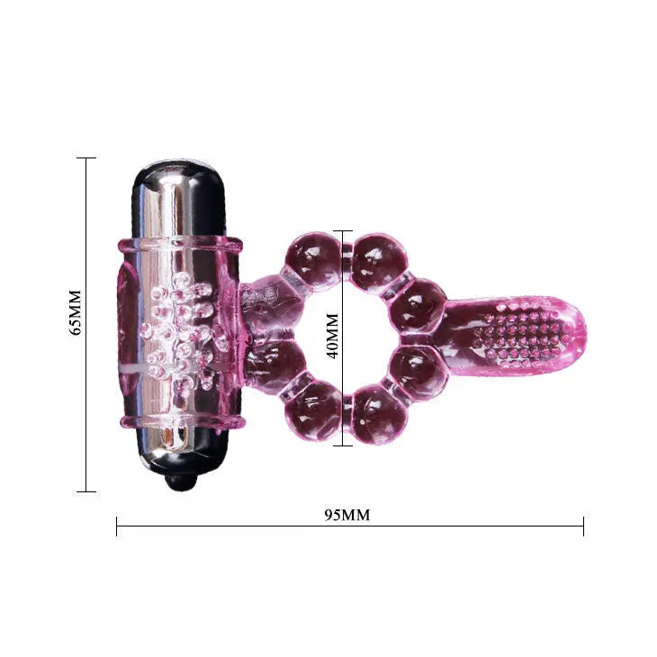 BAILE - ANNEAU SILICONE 10 RYTHMES DE LANGUE AVEC VIBRATION ROSE BAILE FOR HIM
