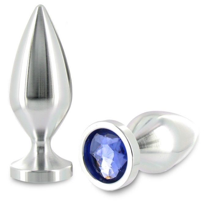 METAL HARD - PLUG ANAL ALIMINUM CRISTAL COULEUR MOYEN 8.89CM METAL HARD