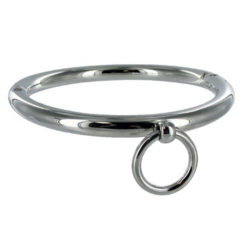 METAL HARD - COLLIER BDSM AVEC ANNEAU 18CM METAL HARD