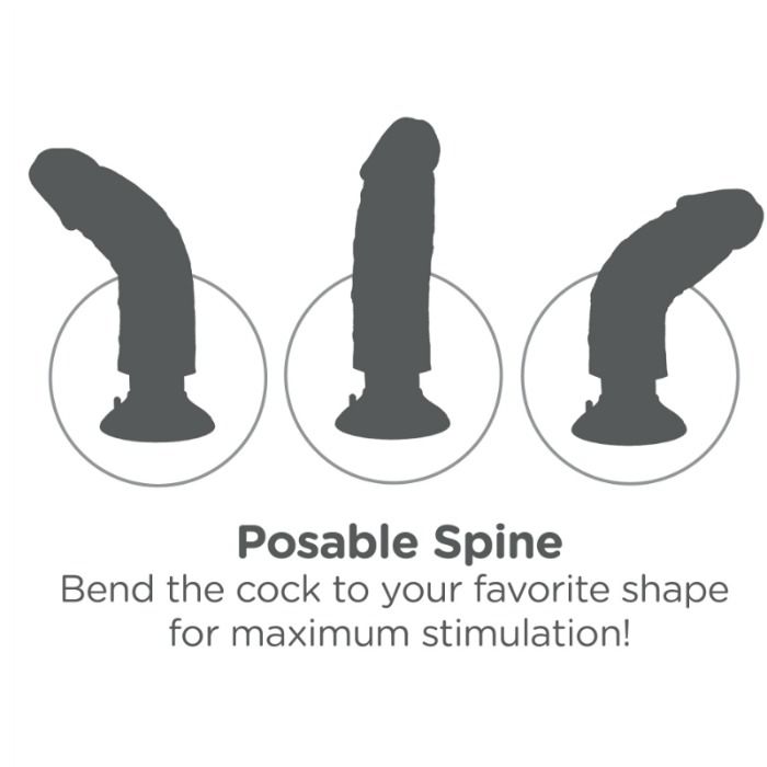KING COCK - GODE VIBRATEUR 17.78 CM NATUREL KING COCK