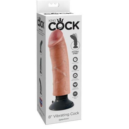 KING COCK - GODE VIBRATEUR 20.32 CM NATUREL KING COCK
