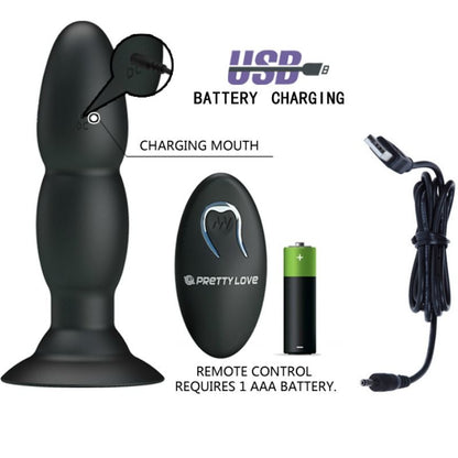 PRETTY LOVE - VIBRATEUR PLUG ET ROTATION PAR TÉLÉCOMMANDE PRETTY LOVE BOTTOM