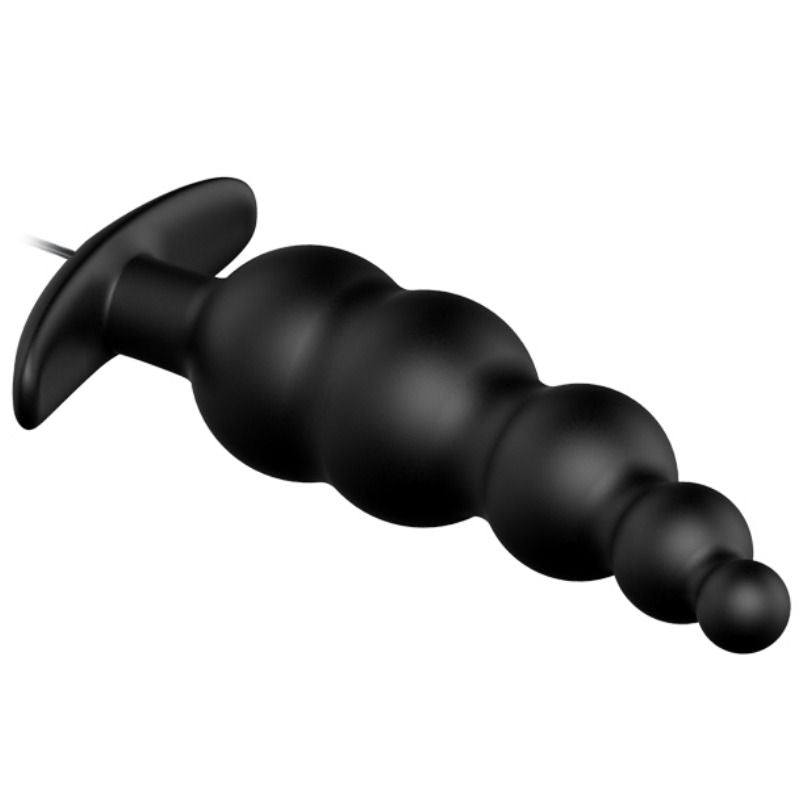 PRETTY LOVE - PLUG ANAL SILICONE EXTRA STIMULATION ET 12 MODES DE VIBRATION NOIR PRETTY LOVE BOTTOM