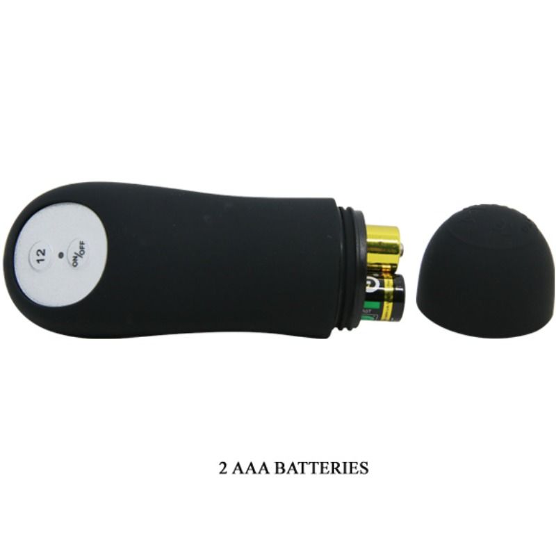 PRETTY LOVE - PLUG ANAL SILICONE EXTRA STIMULATION ET 12 MODES DE VIBRATION NOIR PRETTY LOVE BOTTOM