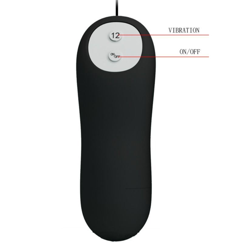 PRETTY LOVE - PLUG ANAL EN SILICONE 12 MODES DE VIBRATION NOIR PRETTY LOVE