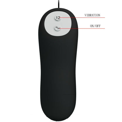 PRETTY LOVE - PLUG ANAL EN SILICONE 12 MODES DE VIBRATION NOIR PRETTY LOVE
