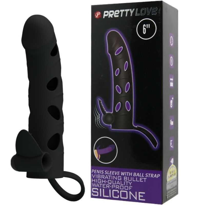 PRETTY LOVE - HOUSSE EN SILICONE AVEC VIBRATION 15.2 CM PRETTY LOVE MALE