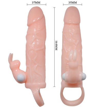 BAILE - COUVERCLE DE PÉNIS BRAVE MAN AVEC CHAIR DE LAPIN ET DOUBLE MOTEUR 16.5 CM BAILE FOR HIM
