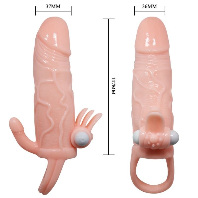 BAILE - COUVRE-PÉNIS BRAVE MAN AVEC CHAIR DE STIMULATION CLIT ET ANAL 16.5 CM BAILE FOR HIM