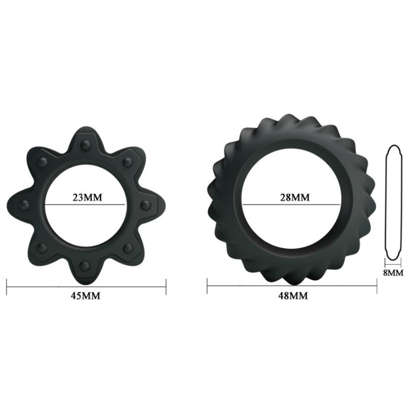 BAILE - KIT 2 ANNEAUX FLEURI EN SILICONE BAILE FOR HIM