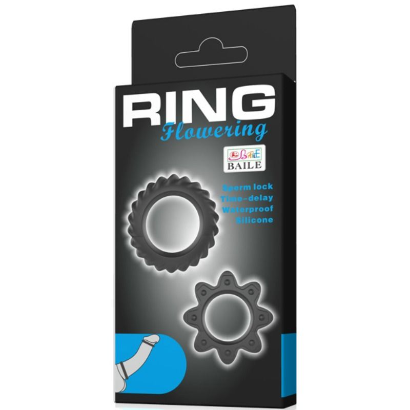 BAILE - KIT 2 ANNEAUX FLEURI EN SILICONE BAILE FOR HIM