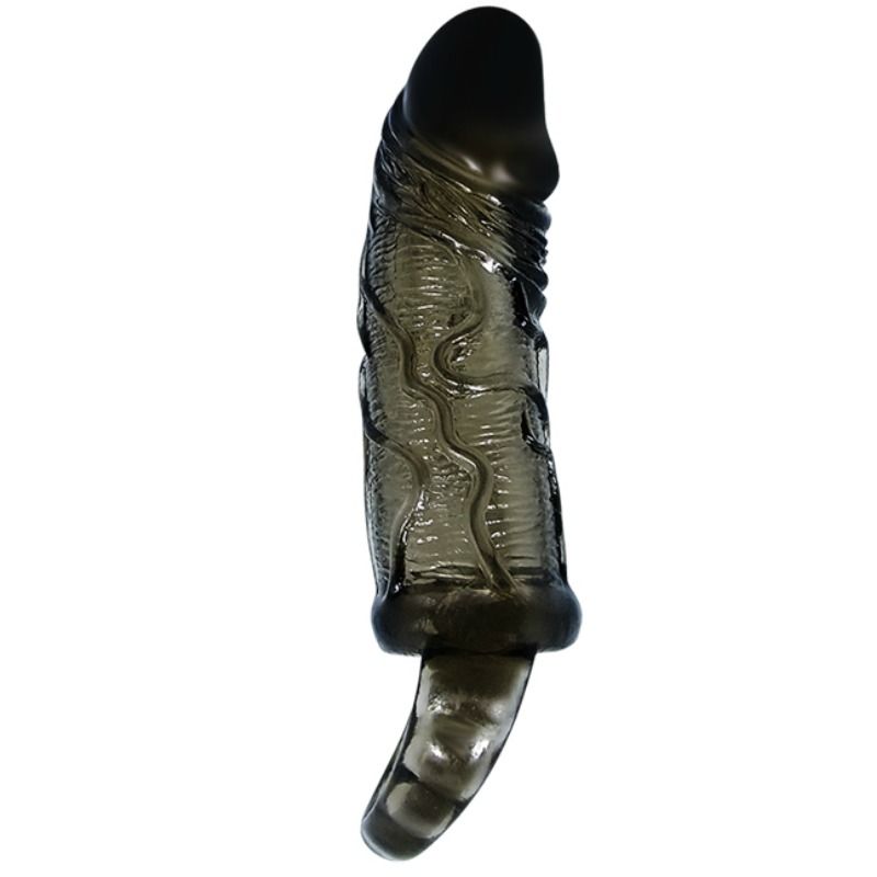 BAILE - HOUSSE DEXTENSION DE PÉNIS AVEC SANGLE POUR TESTICULES NOIR 13.5 CM BAILE FOR HIM
