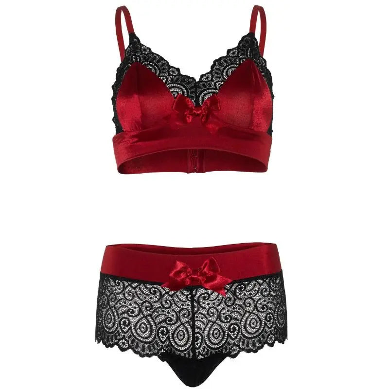 LEG AVENUE - ENSEMBLE 2 PIÈCES NOIR ET ROUGE S/M LEG AVENUE SETS