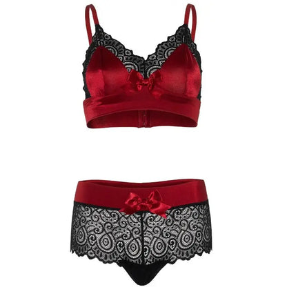 LEG AVENUE - ENSEMBLE 2 PIÈCES NOIR ET ROUGE S/M LEG AVENUE SETS