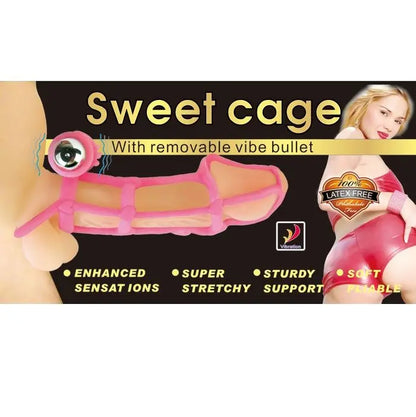 BAILE - COUVERTURE ET ANNEAU EN SILICONE SWEET 10 RYTHMES POUR LE PÉNIS ROSE BAILE FOR HIM