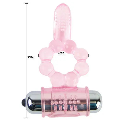 BAILE - ANNEAU SILICONE 10 RYTHMES DE LANGUE AVEC VIBRATION ROSE BAILE FOR HIM