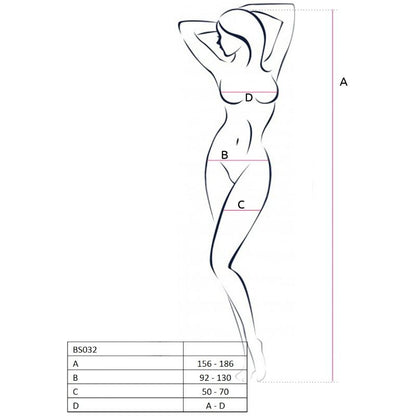 PASSION - FEMME BS032 BODYSTOCKING ROUGE TAILLE UNIQUE PASSION WOMAN